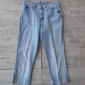 Vintage Riders High Rise Light Wash Women's Cropped Ankle Jeans Size 10